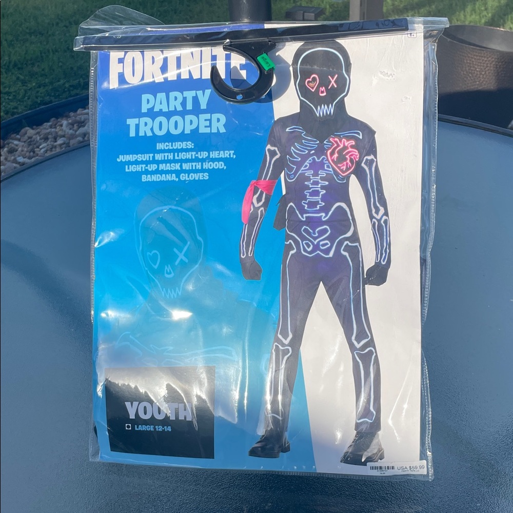 Spirit Party Trooper Youth 12/14 Light-Up Costume - Black and Blue NEW Halloween